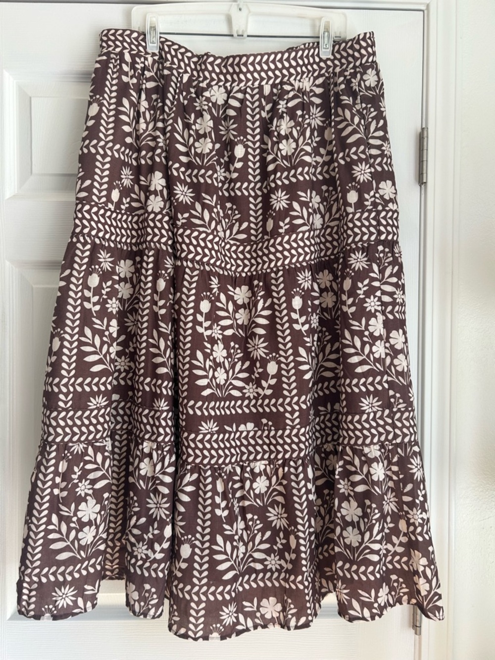Polagram brown print midi skirt size 2x - Picture 2 of 5